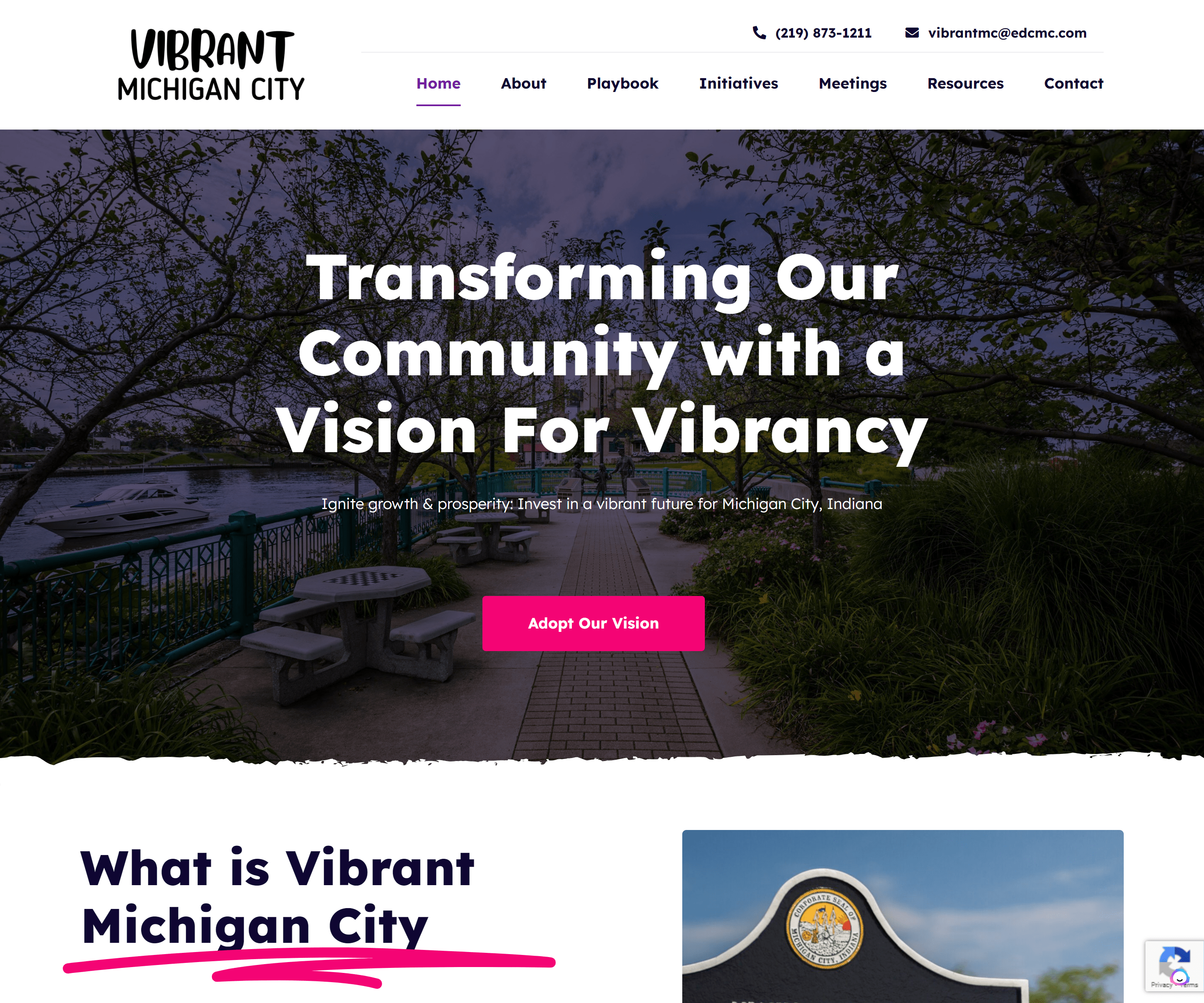 Vibrant michigan city website screenshot
